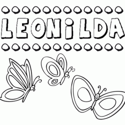 Desenho do nome Leonilda para imprimir e pintar. Imagens de nomes
