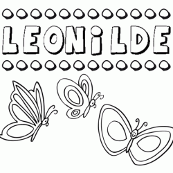 Desenho do nome Leonilde para imprimir e pintar. Imagens de nomes