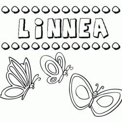 Desenho do nome Linnea para imprimir e pintar. Imagens de nomes