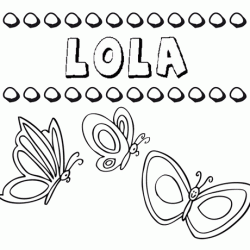 Desenho do nome Lola para imprimir e pintar. Imagens de nomes