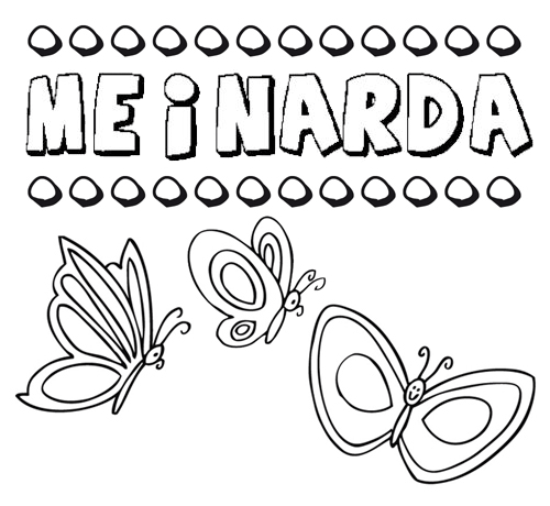 Desenho do nome Meinarda para imprimir e pintar. Imagens de nomes