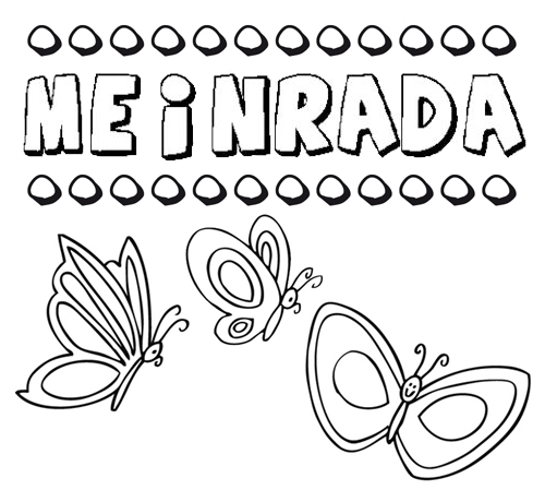 Desenho do nome Meinrada para imprimir e pintar. Imagens de nomes