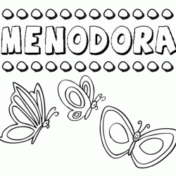 Desenho do nome Menodora para imprimir e pintar. Imagens de nomes