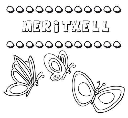 Desenho do nome Meritxell para imprimir e pintar. Imagens de nomes