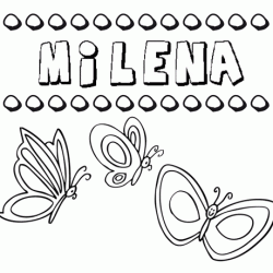 Desenho do nome Milena para imprimir e pintar. Imagens de nomes