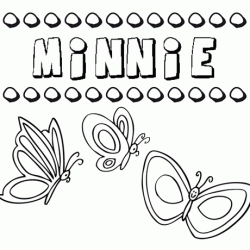 Desenho do nome Minnie para imprimir e pintar. Imagens de nomes