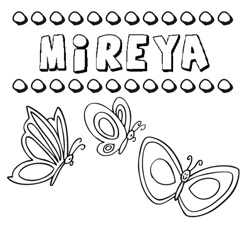 Desenho do nome Mireya para imprimir e pintar. Imagens de nomes