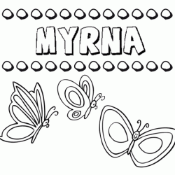 Desenho do nome Myrna para imprimir e pintar. Imagens de nomes