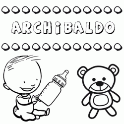 Nome Archibaldo para pintar. Desenhos de todos os nomes para colorir