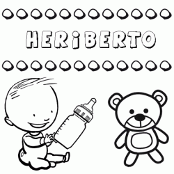 Nome Heriberto para pintar. Desenhos de todos os nomes para colorir
