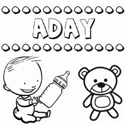 Nome Aday para pintar. Desenhos de todos os nomes para colorir