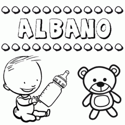 Nome Albano para pintar. Desenhos de todos os nomes para colorir