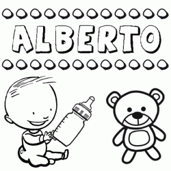 Nome Alberto para pintar. Desenhos de todos os nomes para colorir