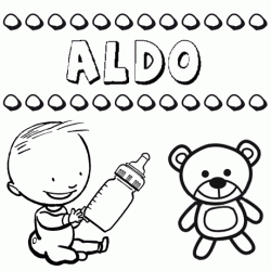 Nome Aldo para pintar. Desenhos de todos os nomes para colorir