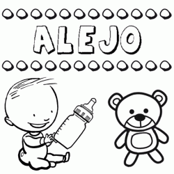 Nome Alejo para pintar. Desenhos de todos os nomes para colorir