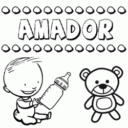Nome Amador para pintar. Desenhos de todos os nomes para colorir
