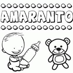 Nome Amaranto para pintar. Desenhos de todos os nomes para colorir