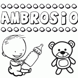 Nome Ambrosio para pintar. Desenhos de todos os nomes para colorir