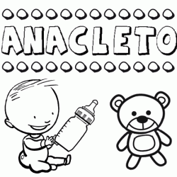 Nome Anacleto para pintar. Desenhos de todos os nomes para colorir