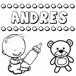 Nome Andrés para pintar. Desenhos de todos os nomes para colorir