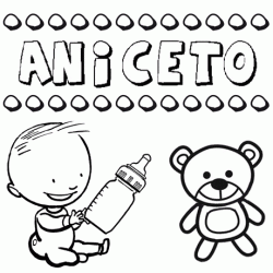 Nome Aniceto para pintar. Desenhos de todos os nomes para colorir