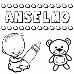 Nome Anselmo para pintar. Desenhos de todos os nomes para colorir