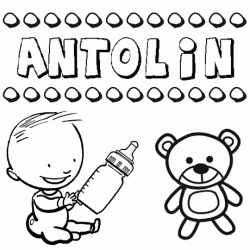 Nome Antolín para pintar. Desenhos de todos os nomes para colorir