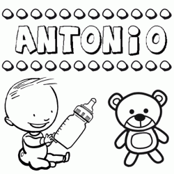 Nome Antonio para pintar. Desenhos de todos os nomes para colorir