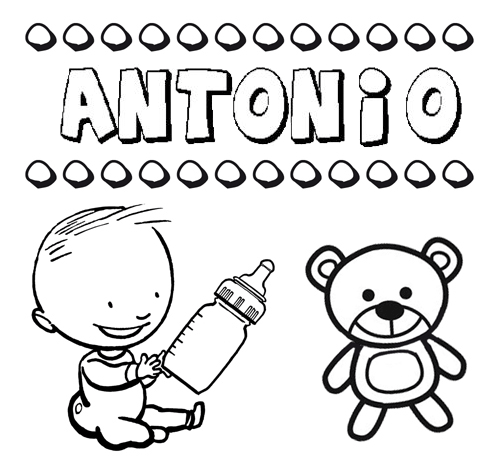 Nome Antonio para pintar. Desenhos de todos os nomes para colorir