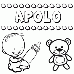 Nome Apolo para pintar. Desenhos de todos os nomes para colorir