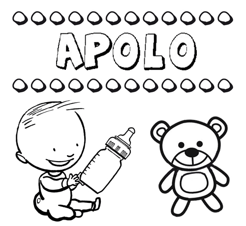 Nome Apolo para pintar. Desenhos de todos os nomes para colorir