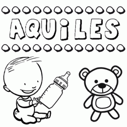 Nome Aquiles para pintar. Desenhos de todos os nomes para colorir