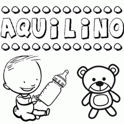Nome Aquilino para pintar. Desenhos de todos os nomes para colorir