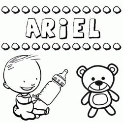 Nome Ariel para pintar. Desenhos de todos os nomes para colorir