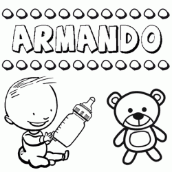 Nome Armando para pintar. Desenhos de todos os nomes para colorir
