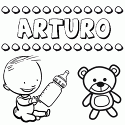 Nome Arturo para pintar. Desenhos de todos os nomes para colorir