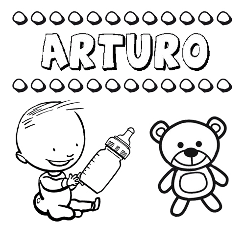 Nome Arturo para pintar. Desenhos de todos os nomes para colorir