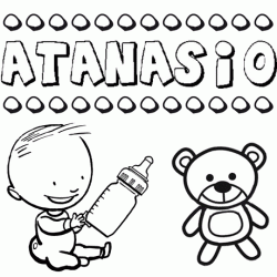 Nome Atanasio para pintar. Desenhos de todos os nomes para colorir