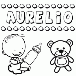 Nome Aurelio para pintar. Desenhos de todos os nomes para colorir