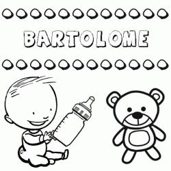 Nome Bartolomé para pintar. Desenhos de todos os nomes para colorir