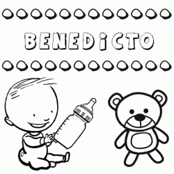 Nome Benedicto para pintar. Desenhos de todos os nomes para colorir