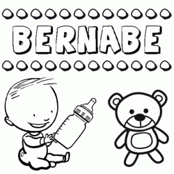 Nome Bernabé para pintar. Desenhos de todos os nomes para colorir