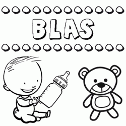 Nome Blas para pintar. Desenhos de todos os nomes para colorir
