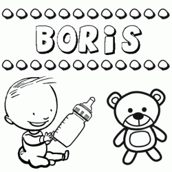 Nome Boris para pintar. Desenhos de todos os nomes para colorir