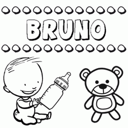 Nome Bruno para pintar. Desenhos de todos os nomes para colorir