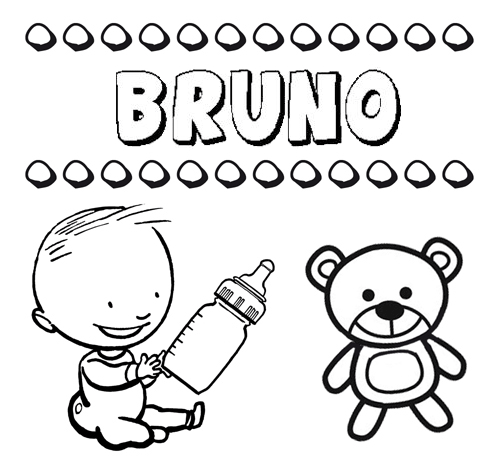 Nome Bruno para pintar. Desenhos de todos os nomes para colorir