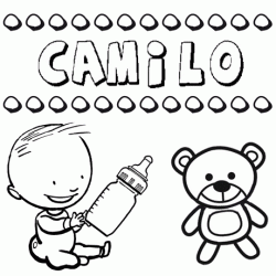 Nome Camilo para pintar. Desenhos de todos os nomes para colorir