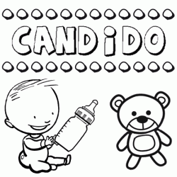 Nome Cándido para pintar. Desenhos de todos os nomes para colorir