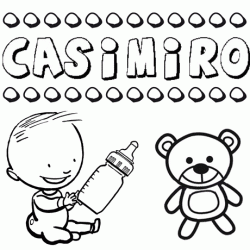 Nome Casimiro para pintar. Desenhos de todos os nomes para colorir