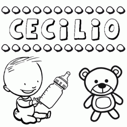 Nome Cecilio para pintar. Desenhos de todos os nomes para colorir